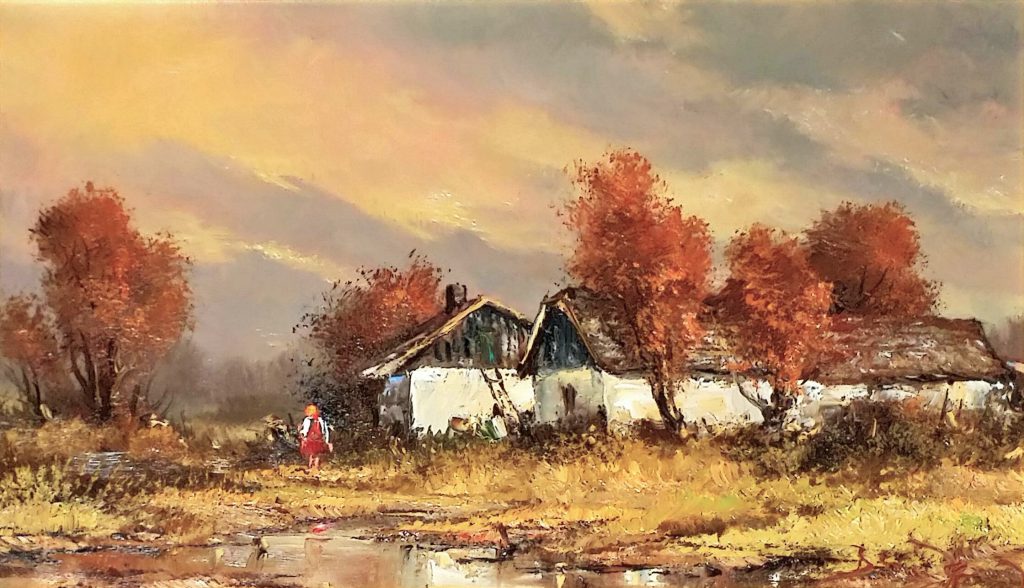 ボーナ・ジェノ「家路」油彩4号-