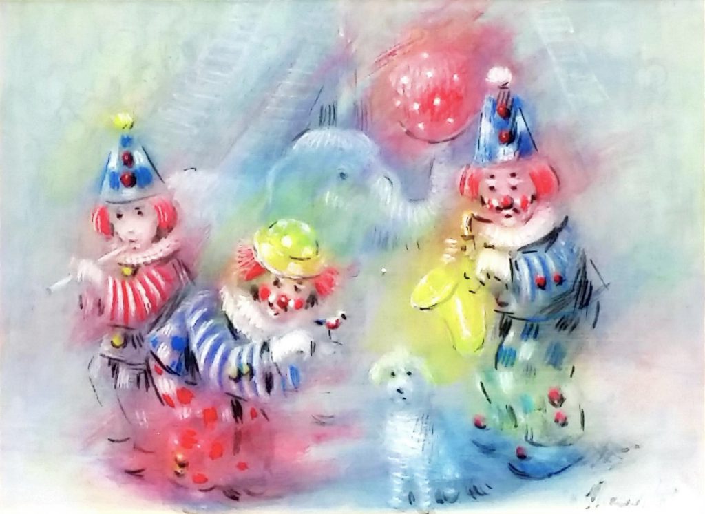 ピエロの絵画 塙賢三 油絵 ピエロ