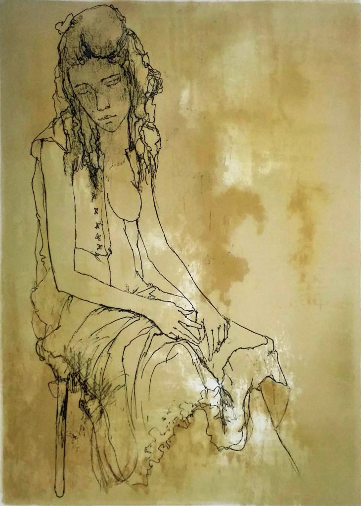 ジャン・ジャンセン [人形を抱く少女] Jansem 印刷物 表現主義 人物画 ジャンセン「JACQUELINE」